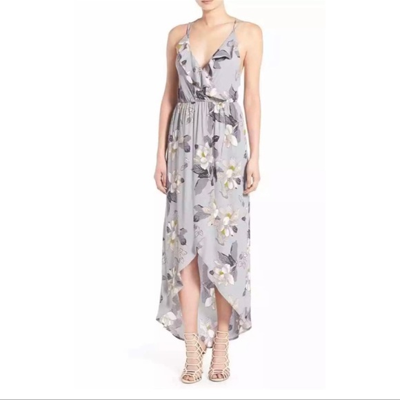 ASTR Grey Dress Floral High Low Multi Gray Size Small - Picture 1 of 13